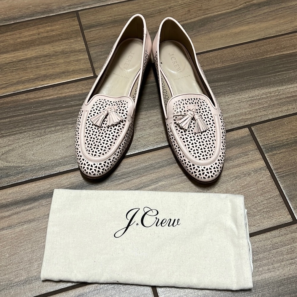 J.Crew Biella Perforated Leather Tassel Loafers
